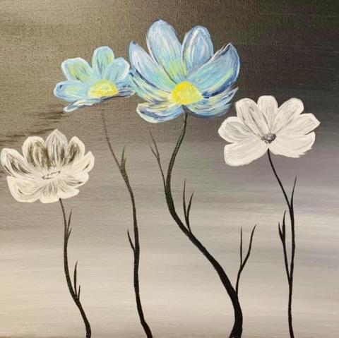 Painting of pastel flowers