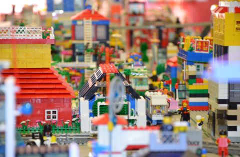 image of buildings made out of LEGO bricks
