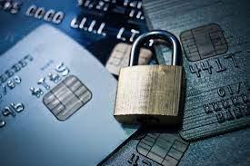 Padlock on top of credit cards