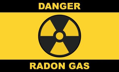 Sign Saying Danger Radon Gas