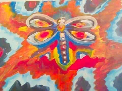 Colorful painting of a butterfly