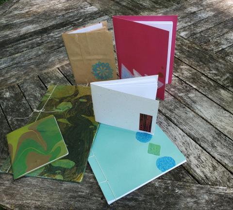 image of six different types of handmade books