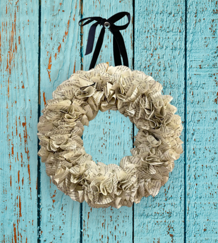 book pages wreath