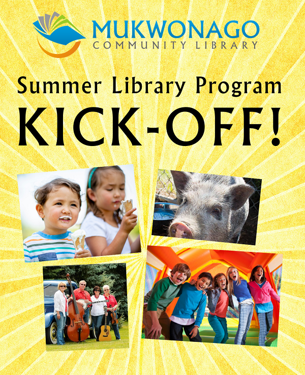 Summer Library Kick-Off image of kids, pig, and band