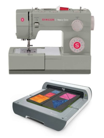 Singer Sewing Machine and AccuQuilt GO! Big electric fabric cutter